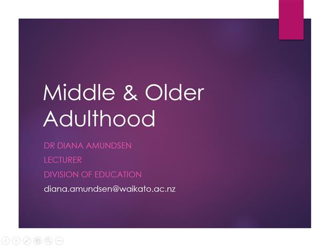 HMDEV100 Middle & Older Adulthood (Part 1)
