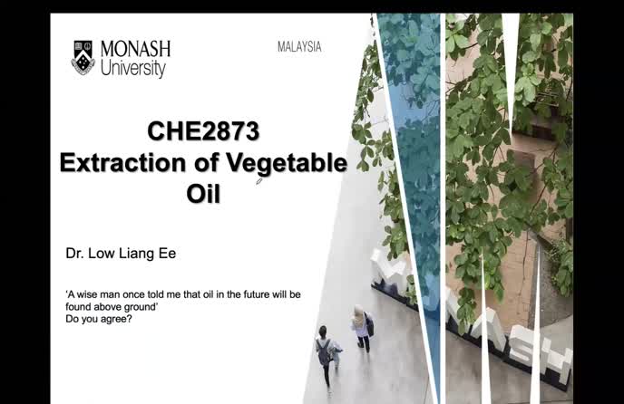 Week 4 Extraction of Vegetable Oils Preworkshop video