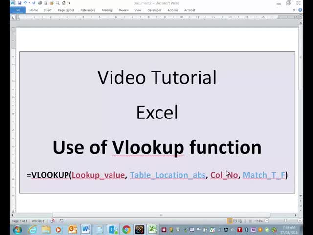 VLookup Function